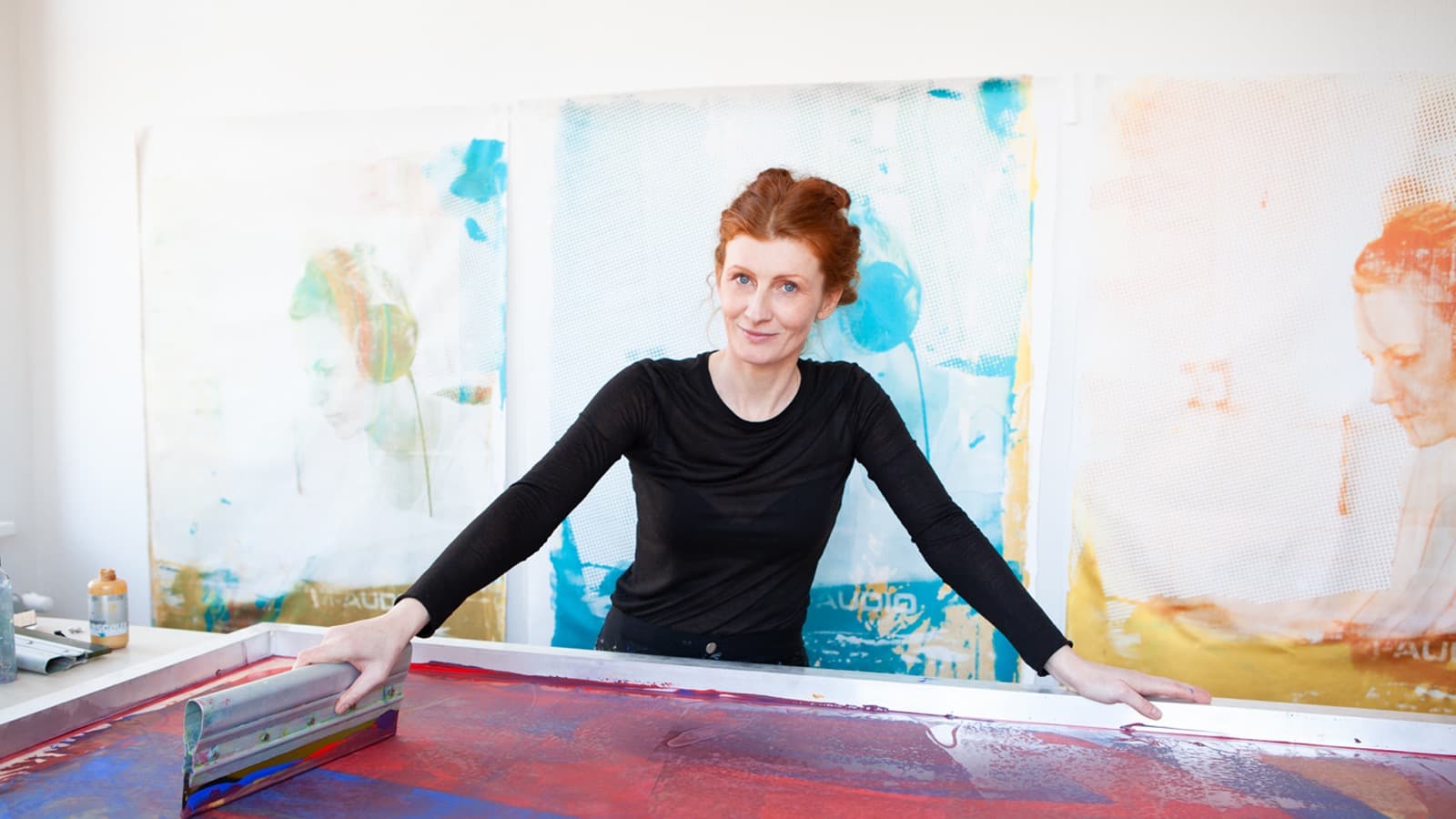 Martina Stock in the studio, photo by Magdalena Lepka
